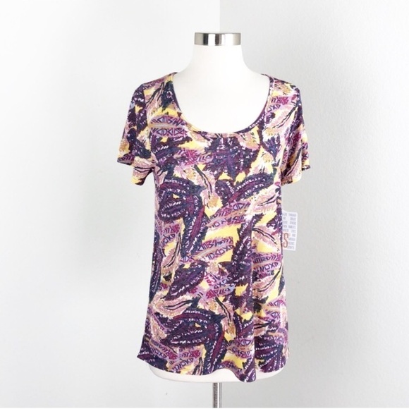 NEW LuLaRoe abstract feathers Classic T top - Picture 1 of 7